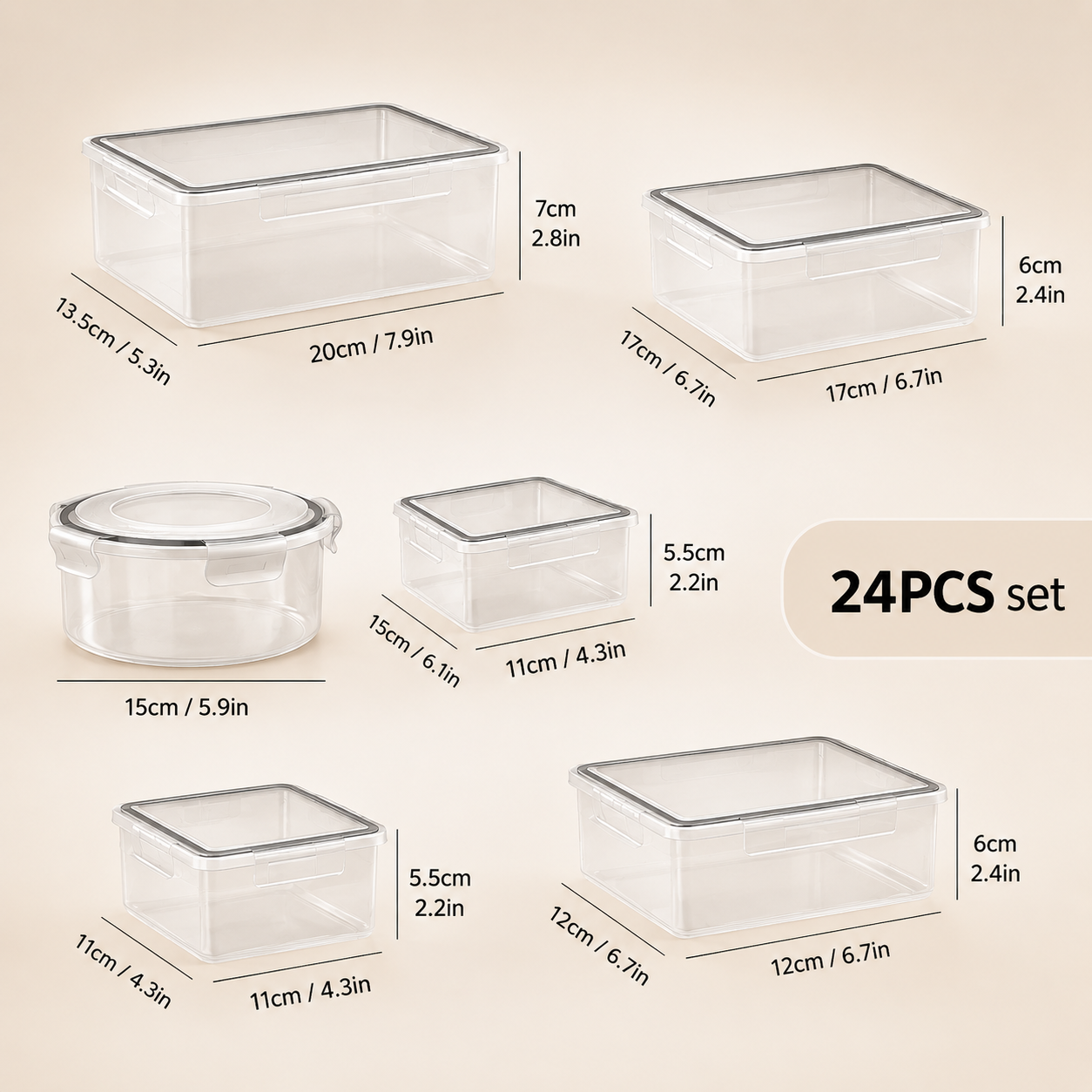 Tidy Ritual Food Storage Containers 24Pcs